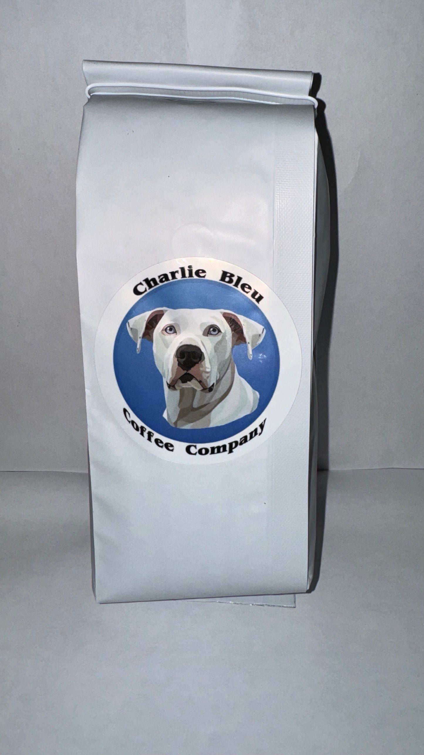 Coffee bag with logo facing front